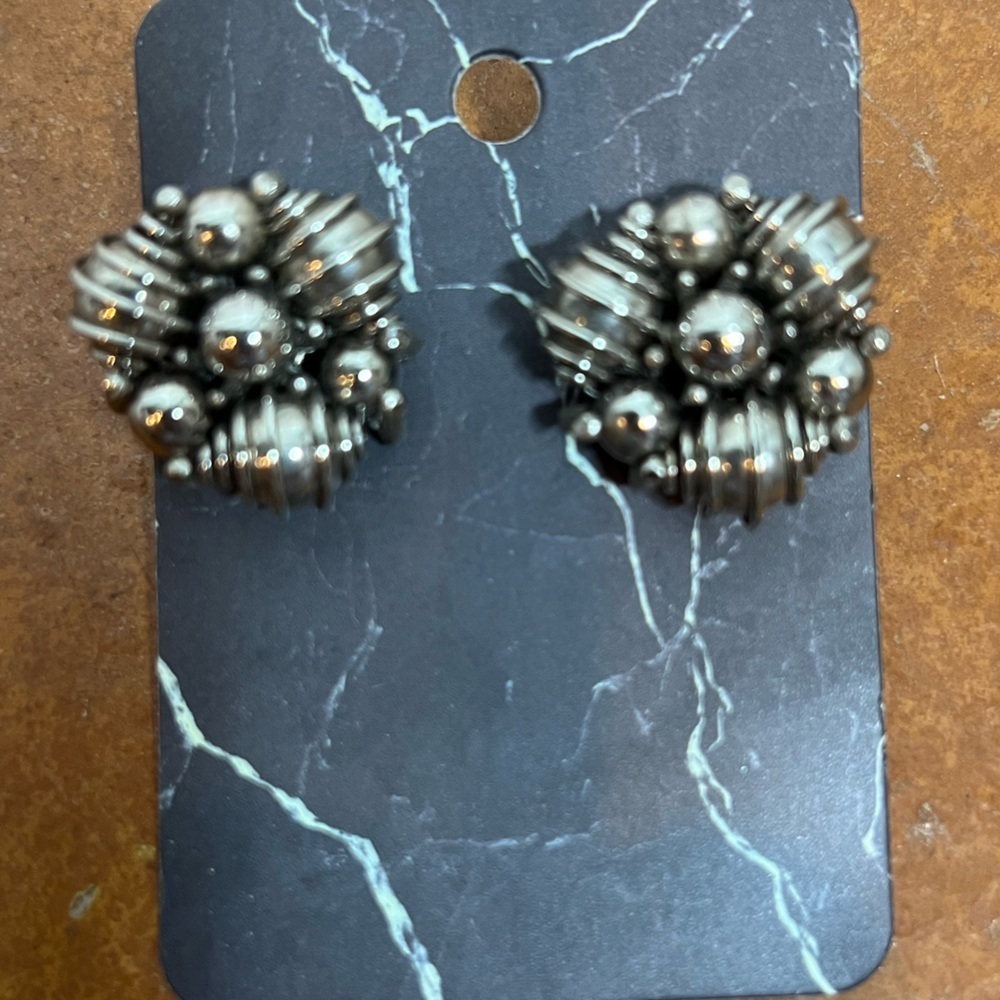 Silver Cluster Earrings